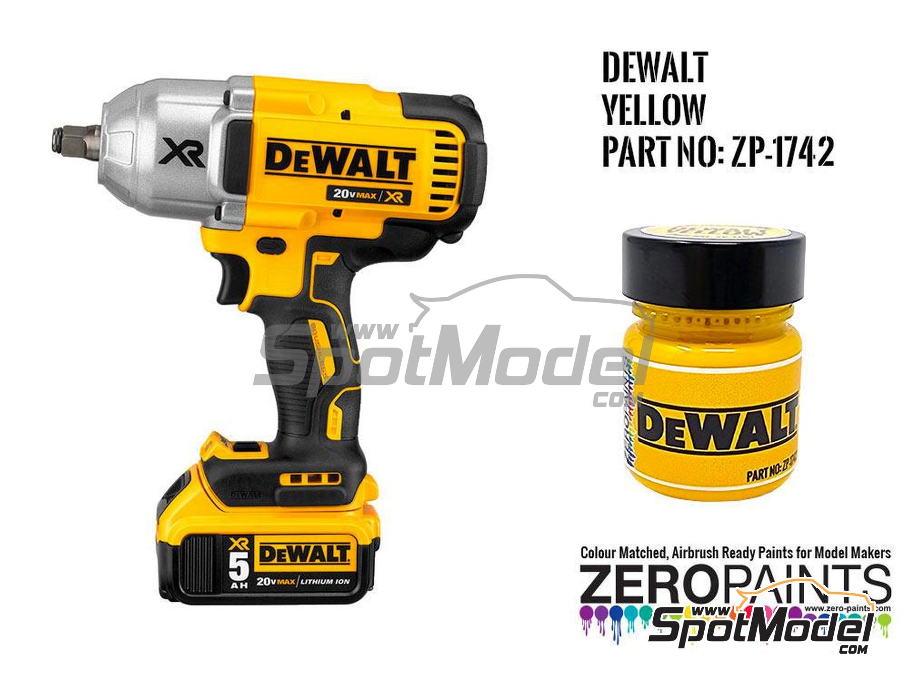 Dewalt Tools Yellow 1 x 30ml. Paint for airbrush manufactured by Zero Paints ref. ZP 1742